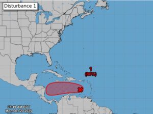 Fenómeno en el Caribe tiene alta probabilidad de convertirse en tormenta tropical